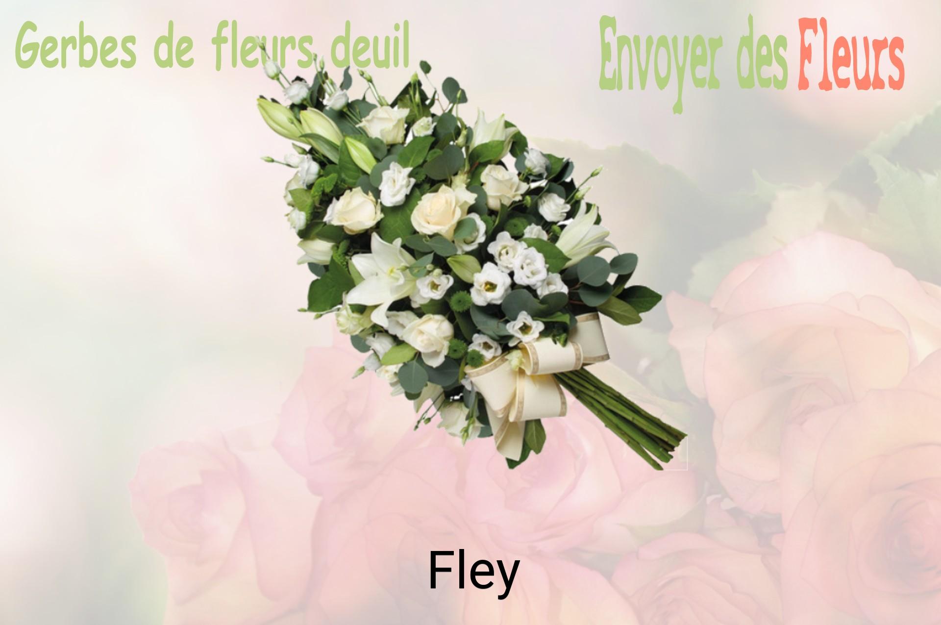 Gerbe de fleurs de deuil livrée à Fley